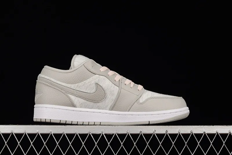 All categories Air Jordan Jordan series basketball shoes Air Jordan 1 Low Air Jordan 1 Low "Light Iron Ore" AJ1 Joe 1 gray and white powder low-top basketball shoes DQ6076-001
